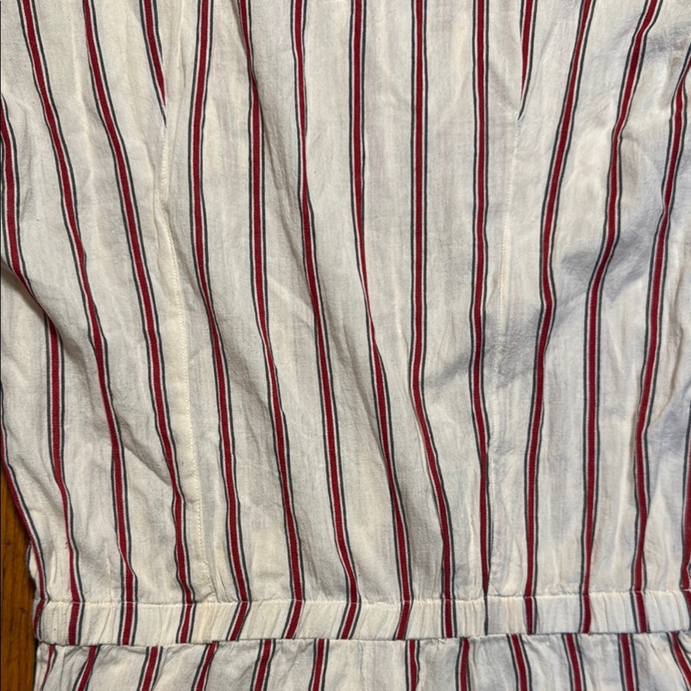 VANESSA BRUNO Women's 100% Cotton Striped V-Neck Button-Up Romper Comfy Size 42‎ - Picture 12 of 14